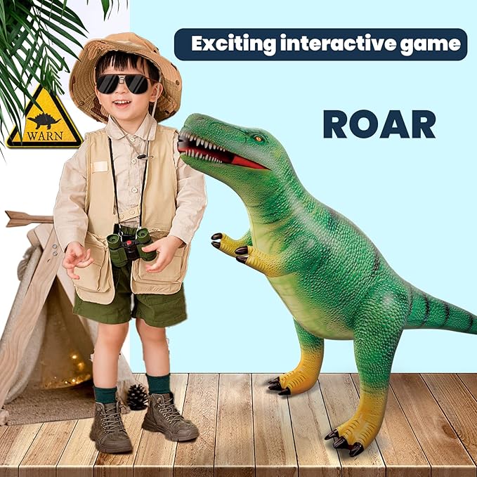 HOHQB Inflatable Dinosaur Toys Jurassic Birthday Party Supplies,Large Blow up Dinosaur Balloons Party Decorations for Kids Boys and Girls (39.5" Tyrannosaurus and 42" Ankylosuaurus)