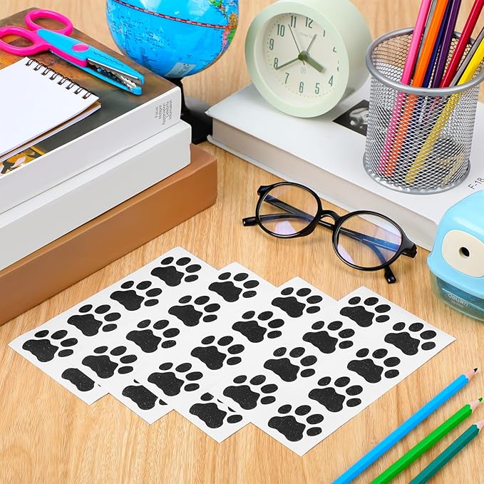 120 Pairs Black Eye Black Bulk Tiger Paw Football Stickers Sport Glitter Eyeblack Sticker Team Spirit Accessories for University College Game Day Sports Fans Themed Party Supplies