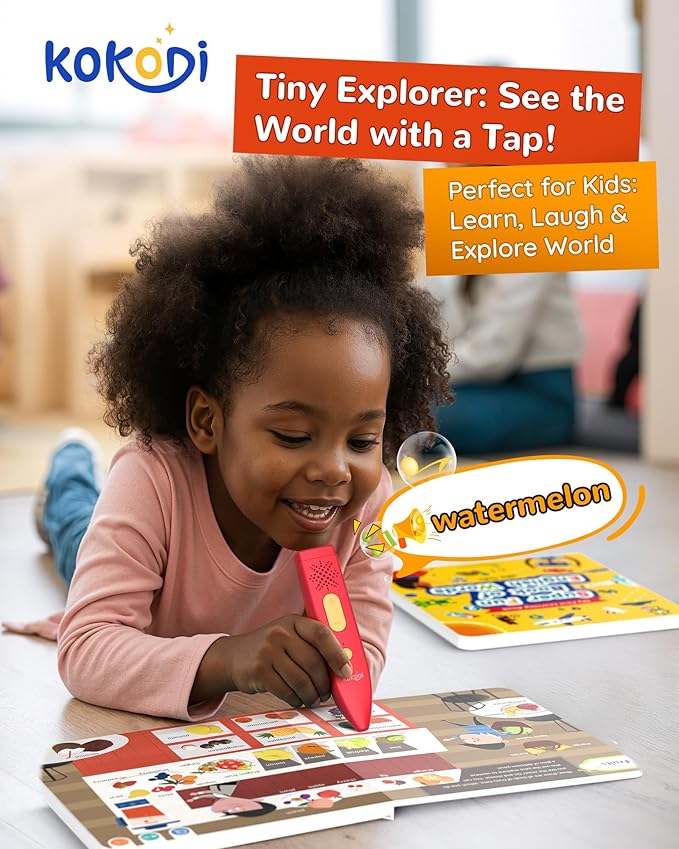 KOKODI Talking Books Sets, Interactive Audio Sound Books Kids Learning Electronic Toys for Boys Girls, Autism Sensory Games, Early Educational Gifts Birthday Gifts for Toddlers Kids Age 2 3 4 5