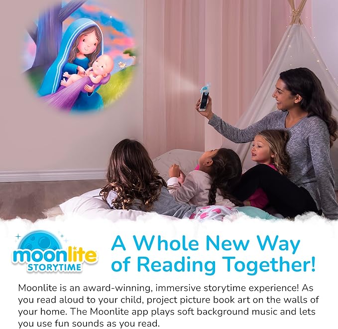 Moonlite Storytime - Mary's Little Lamb - A Magical Way to Read Together - Projector Sold Separately - Digital Bible Stories w/ Sound FX - Learning Gifts for Kids Ages 12 Months & Up
