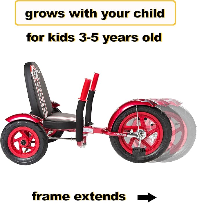 Mobo Mity Sport Safe Tricycle. Toddler Big Wheel Ride On Trike. Pedal Car, Red Large