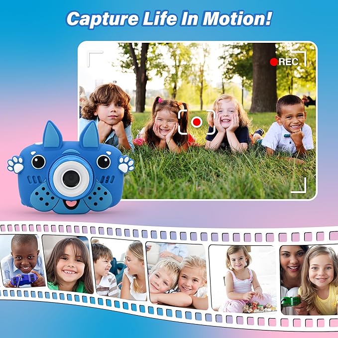 GKidz Kids Camera for Boys & Girls Toy Camera Age 3-12 Years Old Young Photographers with 64GB SD Card, Hanging Belt & Durable Silicone Case Ideal Gift for Kids | Camera for Kids | Toddler Camera