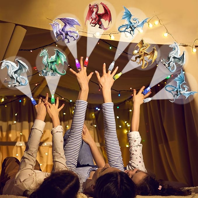 36 PCS Dragon LED Finger Lights Medieval Party Favors Glow in the Dark Light Up Finger Lights Magic Themed Toys Bulk for Birthday Party Goodie Bag Stuffer Birthday Gifts Classroom Prize