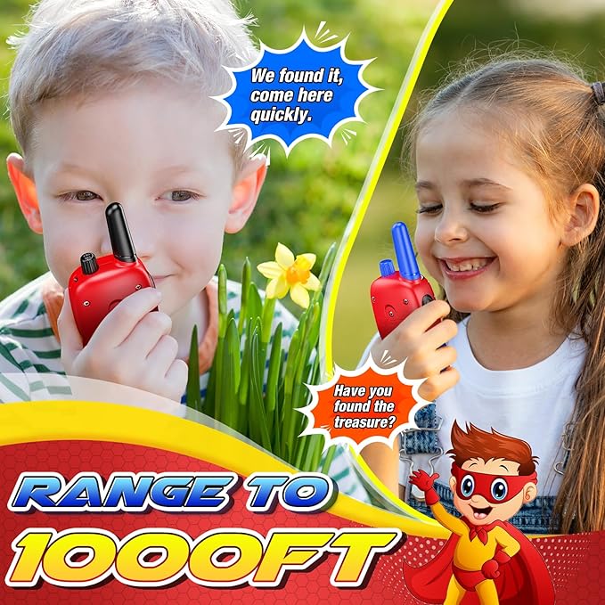 Walkie Talkies Toys for Kids Ages 3-8 Gifts Walkie Talkies with Glowing Eyes for 3 4 5 6 7 8 Year Old Boys Kids Toddlers Birthday Gift Outdoor Camping Toy for Boy Kid Toddler Age 3-5 5-7 4-6