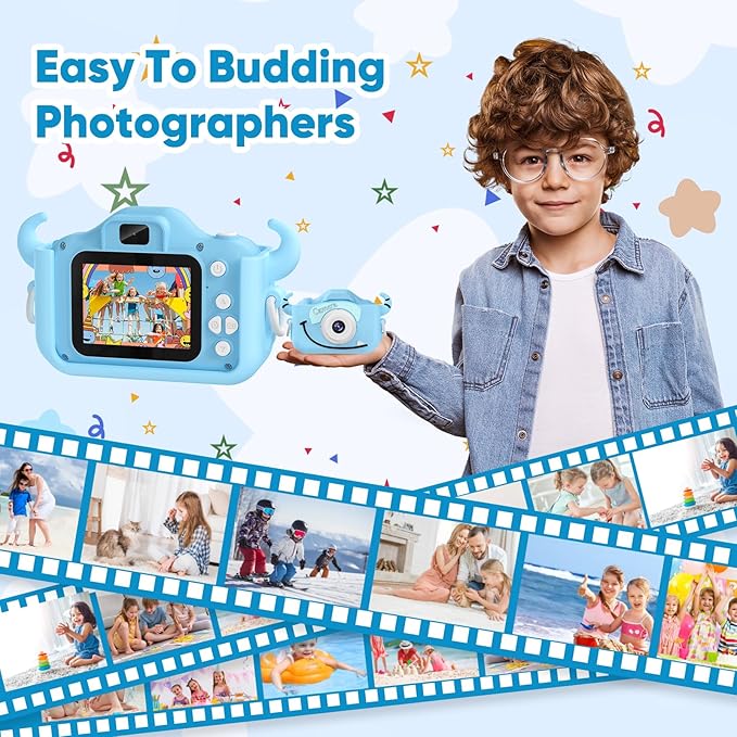 VisionX Kids Camera, 1080P HD Kids Digital Camera with 32GB Card, Toys for 3 Year Old Boys Birthday Christmas Kids Toys Gifts, Selfie Kids Camera for Age 3-12 Years