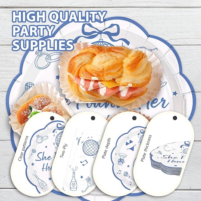 96 Pcs She Found Her Honey Honey Bridal Shower Decorations Disco Bachelorette Party Plates And Napkins Dancing Queen Tableware Set for Wedding Bachelorette Party Supplies Serves 24