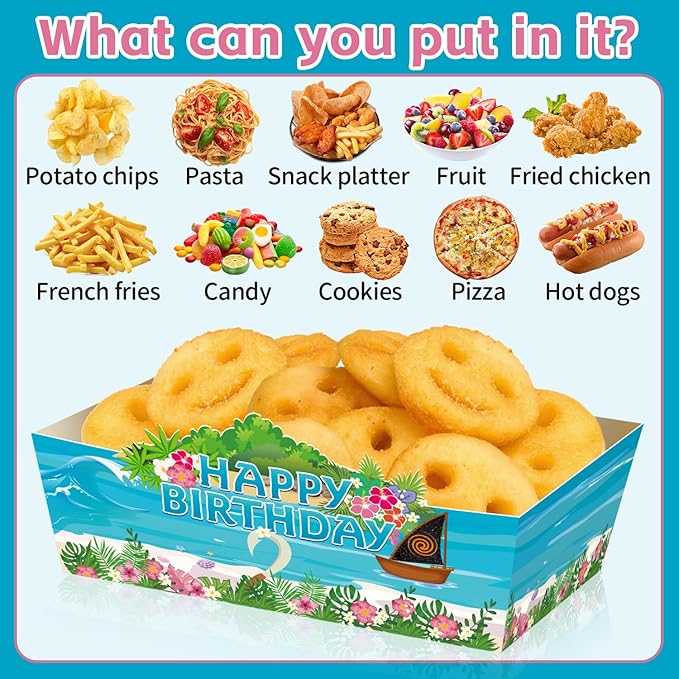 25Pcs Marine Disposable Paper Food Trays for Marine Theme Birthday Party Supplies Baby Shower Decorations