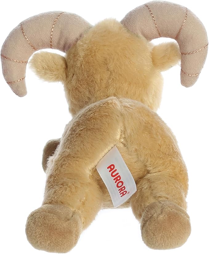 Aurora® Adorable Mini Flopsie™ Big Horn Sheep™ Stuffed Animal - Mini Companions Ready for Playful Adventures - for Kids All Ages, Toddlers, Adults, and Families - Brown 8 Inches