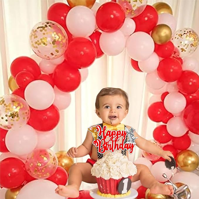 "Tom & Jery Happy Birthday Cake Topper – Cartoon Theme Birthday Party Supplies – Fun and Colorful Cake Decoration – Perfect Cake Decoration for Boys and Girls – Cartoon Party Supplies "
