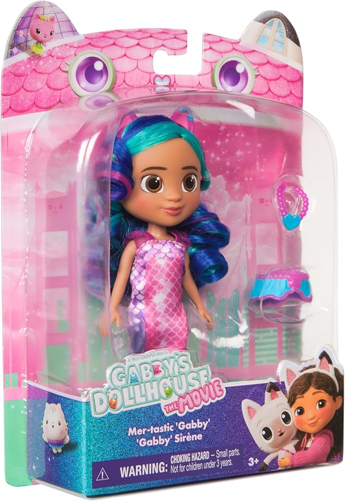 DreamWorks GABBY'S Dollhouse The Movie, Mer-Tastic Gabby Doll, with Mermaid Themed Doll Clothes & Doll Accessories, Kids Toys for Girls & Boys Ages 3 and Up