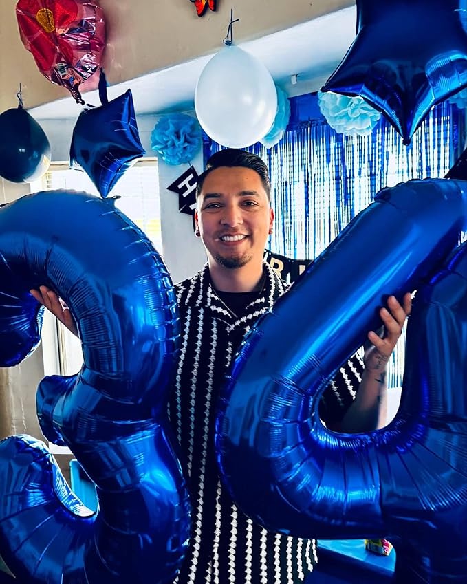 Night Blue Number 9 Balloon 40 Inch, 9th Birthday Party Decorations for Children, Giant 9 Foil Balloon for Party Supplies