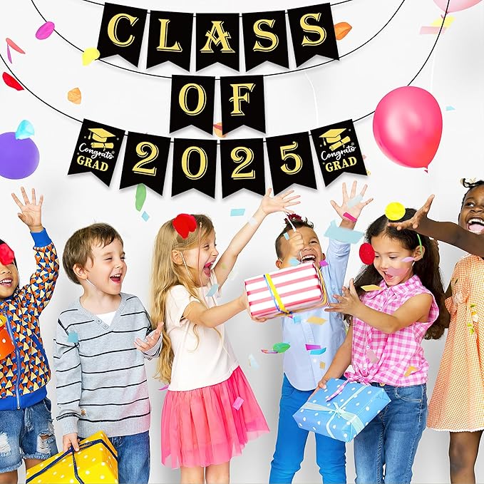 OHOME Graduation Decorations Banner Class of 2026-2026 Graduation Party Decorations - Black Backdrop for Party Favors Supplies