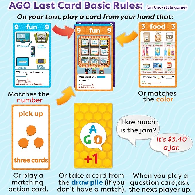 QnA Yellow ESL Card Game - Level 2.5. A Fun English Language Learning Game for EFL/ESL Students - Build Vocabulary, Grammar and Conversation Skills!