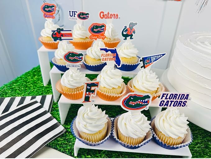 University of Florida Cupcake Topper Party Supplies for Football, Birthday, Graduation Party Decorations (24 Pieces) (Florida Gators)