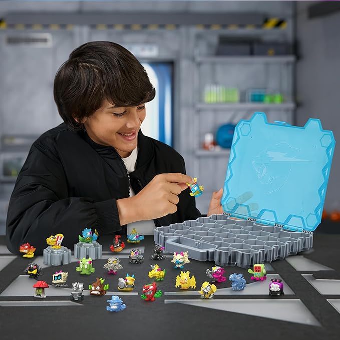 MrBeast Hive Collector Pack Holds 70+ Micro Beasts, with 26 Micro Beasts Including 2 Exclusive Glow-in-The-Dark Swarms, 26 Stickers and 2 Fusion Caps to Continue to Build Out Your Own MrBeast Lab!