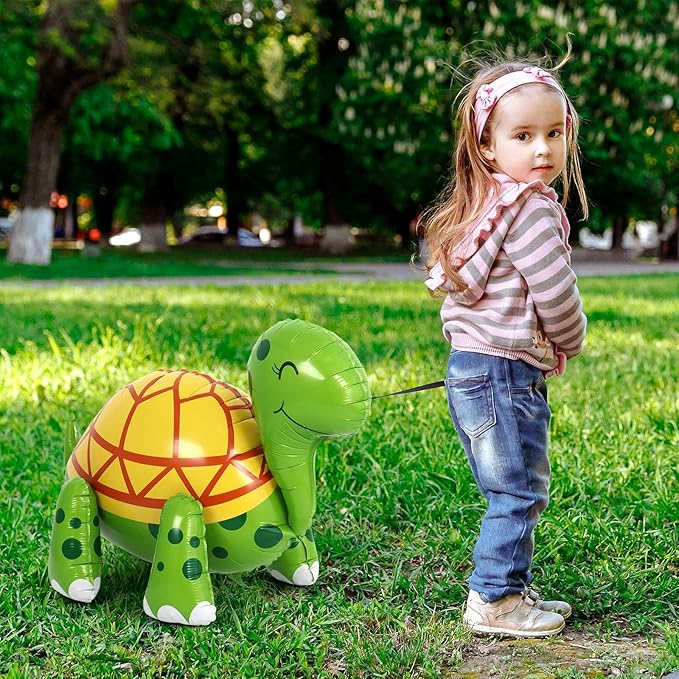 Green Turtle Balloon, 26 Inch Large Walking Tortoise Foil Balloon, Green Balloons for Turtles Birthday Party Pet Themed Party St. Patrick's Day Decoration