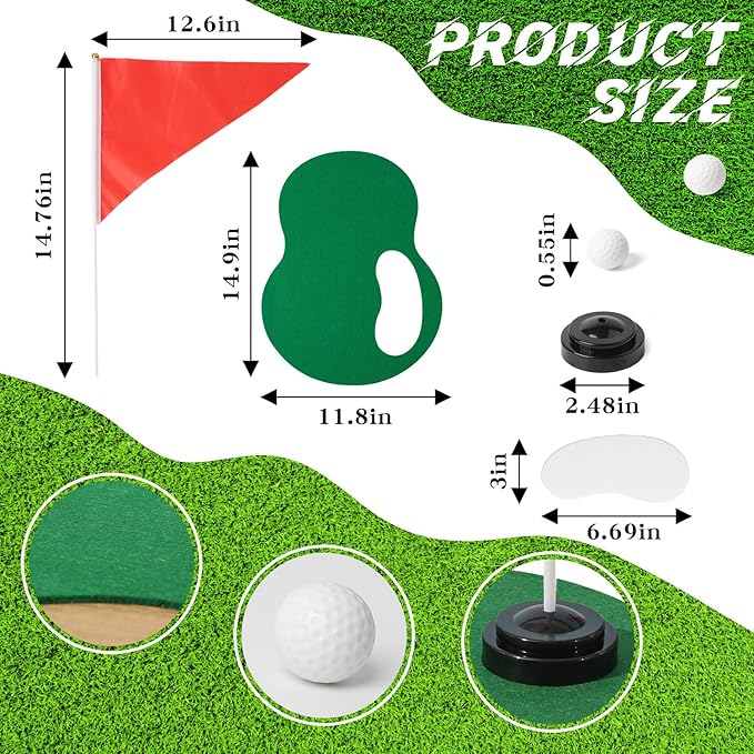 4 Set Golf Centerpieces Table Decorations, Ball Sand Trap Red Flag Plastic Flagpole Base for Golf Club Sport Party Decor Supplies.(20PCS)