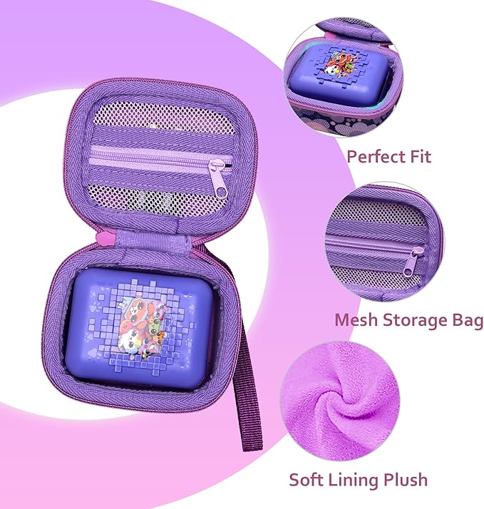 XANAD Carrying Case Compatible with Bitzee Interactive Toy Digital Pet, Protective Storage Holder for Bitzee Virtual Electronic Pets Accessories Purple