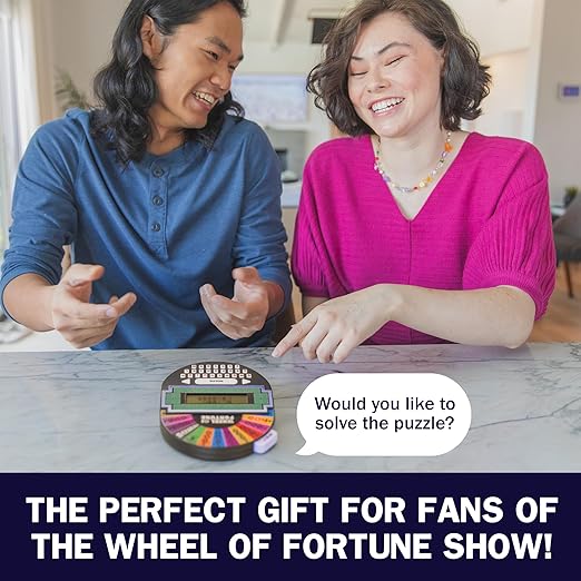 Educational Insights Wheel of Fortune Game - Handheld Electronic Game, Great for Travel, Classic Retro Party Games for Kids, Teens & Adults, Word Puzzle Challenge & Entertaining Gift, Ages 8+