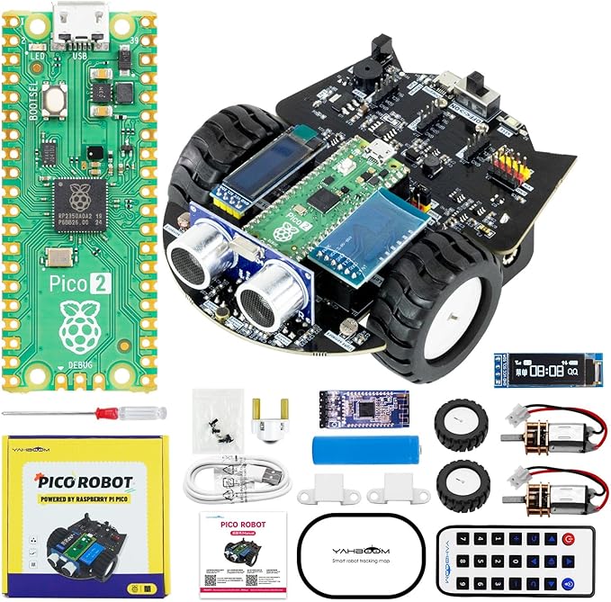 Yahboom Raspberry Pi Pico2 Smart Robot Car Starter Programming Robot Kit DIY MicroPython Scientific Electronics Programming Project Kit