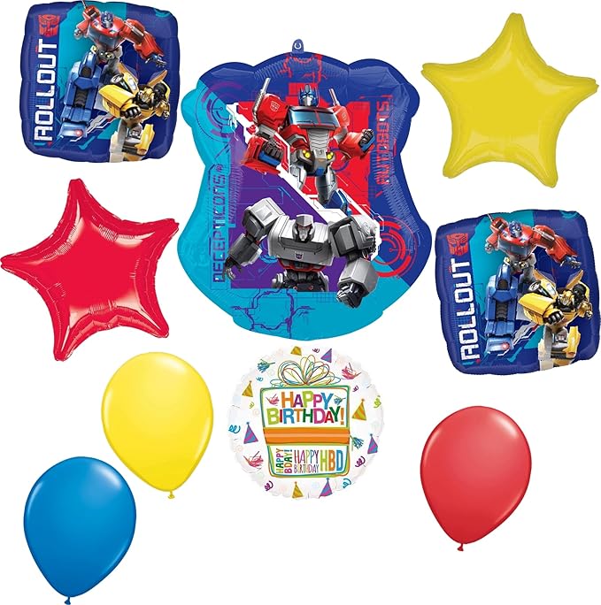 Anagram Birthday Party Supplies 9pc Transformer's Balloon Bouquet Decorations