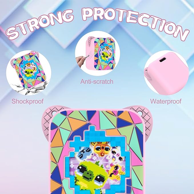 Silicone Case for Bitzee Magicals Interactive Toy, Protective Sleeve 2 in 1 Cover + Lanyard for Bitzee Magicals Interactive Toy Electronic Pets Accessories - Pink