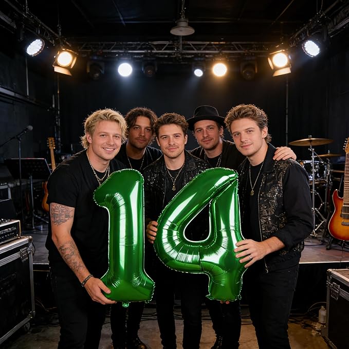 Balloon 14 Numbers, Large 14th Dark Green Birthday Decorations for 1 4 14 41, 40 Inch Foil Balloon for Wedding Engagement Photo Shoot Memorial Day's Supplies