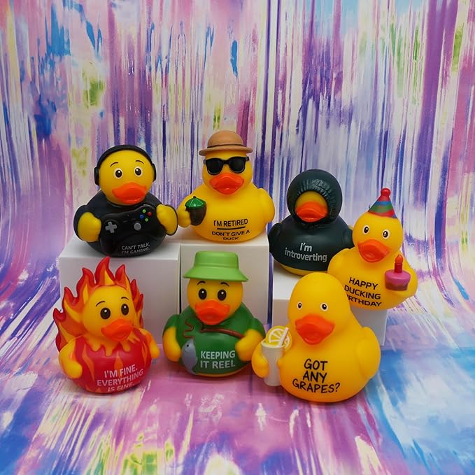 Funny Rubber Duck – Hilarious Decorative Duck for Bathroom, Desk, or Gag Gift – Quirky Collectible with Sarcastic Quote – Great Gift for Adults, Coworkers, or Friends-I'm Fine