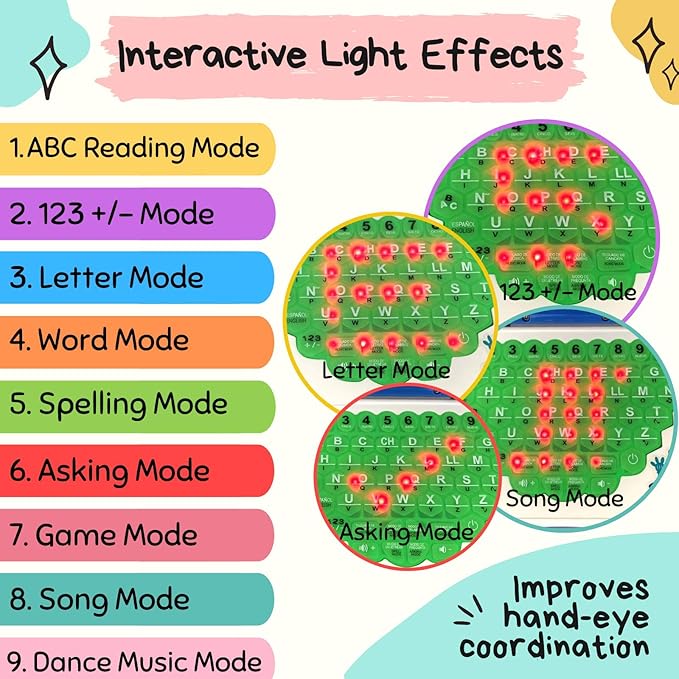 ZEENKIND Spanish English Toy Laptop, Toddler Learning Toys 2 3 4 Years Old, Spanish Learning Bilingual Toy Computer for Kids, Educational Computer Toys with Alphabet Numbers Words Spelling Math