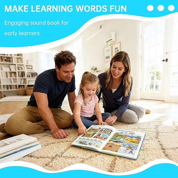2025 My First Words Sound Book for Kids 3+ | 470+ Fun English Words & Interactive Themes | Talking Toy with Phonics, Games & Story Mode(Scene)