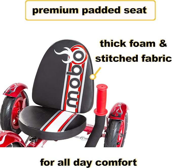Mobo Mity Sport Safe Tricycle. Toddler Big Wheel Ride On Trike. Pedal Car, Red Large