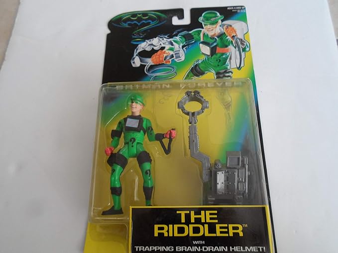 5" Jim Carrey As the Riddler Action Figure with Trapping Brain-Drain Helmet! - Batman Forever: The Movie
