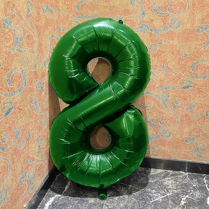 40 Inch Balloon Number 8 Green, Large Foil Green Number Balloons 8 18 28 for Girls Women, Digital 8 Helium Balloons for 80 88 Birthday Party Supplies Anniversary Event Celebration Decorations