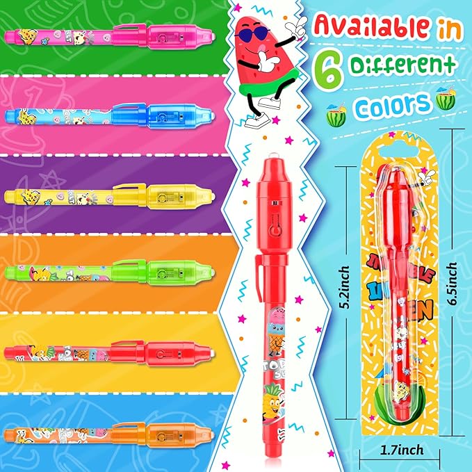 Joycover Invisible Ink Pen with UV Light for Kids, Party Favors for Kids 4-6 8-12, 12PCS Spy Pen Classroom Prizes School Supplies, Birthday Christmas Gift Toys Goody Bag Stuffers for Boys Girls