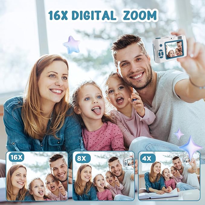 50.0 Mega Pixels Kids Camera for 5-13 Year Old Girls Boys with WiFi,MP3,Video Recording,Children Digital Selfie Video Camcorder 1080P Dual Lens 2.4 Inch HD,32G TF Card (Green)