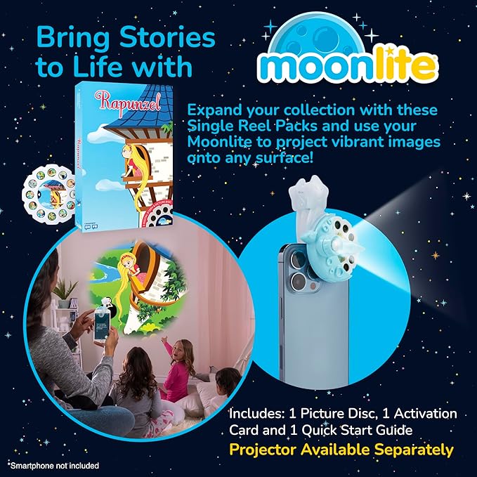 Moonlite Storytime - Rapunzel - A Magical Way to Read Together - Projector Sold Separately - Single Disc Pack for Kids & Toddlers - Learning Gifts for Kids Ages 12 Months & Up