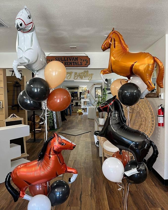 4 Pack Giant Horse Balloons - Horse Themed Party Decorations