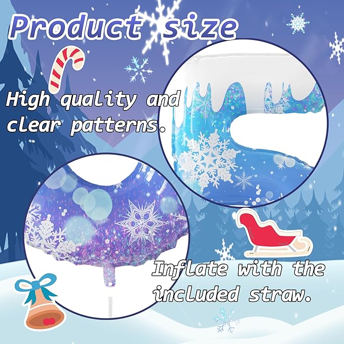 40 Inch Frozen Balloon Number 5 Birthday Balloons Decorations for Girls Birthday Snowflake Themed Party Supplies Winter Party Decorations (Blue Snowflake, number 5)