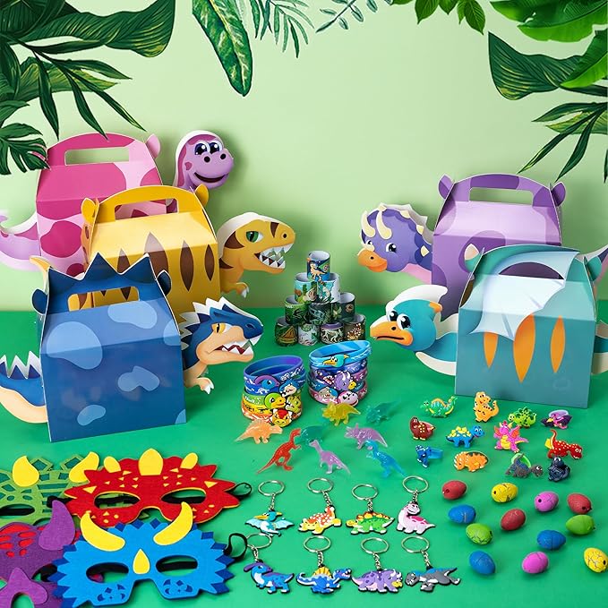 Dinosaur Party Favors, Dinosaur Birthday Party Supplies, Dinosaur Goodie Bags for Kids Birthday, Dino Gifts Bags Fillers Stuffers, Dinosaur Themed Party Toys