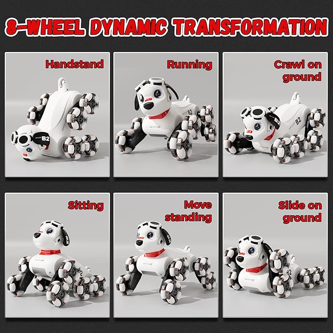 8WD Gesture Sensing Stunt Robot Dog RC Car Toys for Ages 8-13 Boys, Robot Toys for 6 7 8 9 10 11 12 Year Old Kids Birthday Gift, Outdoor & Indoor