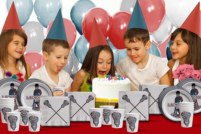 Lacrosse Birthday Party Supplies Set Plates Napkins Cups Tableware Kit for 16