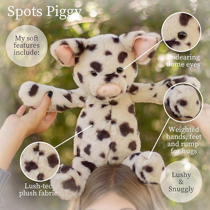 World's Softest Plush Stuffed Animal for Baby, Toddler, Kids, Adults - Adorable Toy Made from Kid-Friendly, Quality Materials - Lushee Spots Piggy, 16"