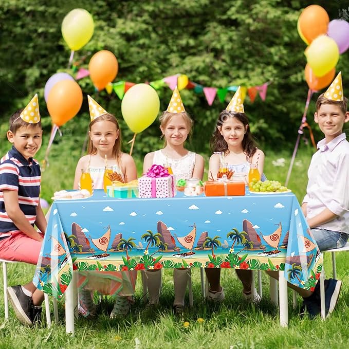 3 Pack Cartoon Party Tablecloths Plastic Disposable Rectangular Tablecloths Ocean Girl Birthday Decorations for Ocean Girl Party Dining Decoration Supplies
