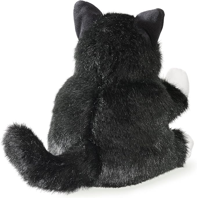 Folkmanis Tuxedo Kitten Hand Puppet, Black; White