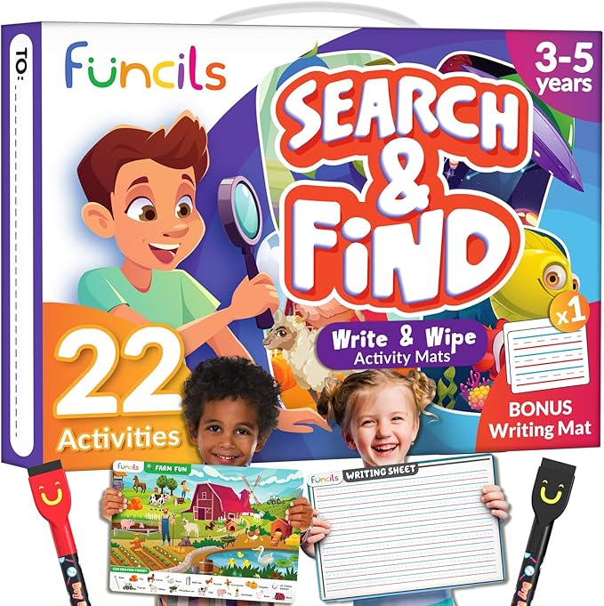 Search and Find for Kids & Toddlers - Preschool Learning Activity Book, Art and Craft Supplies, Seek Find Games, Birthday Gifts for Girls & Boys, Educational Toys for Ages 3, 4, 5, 6 Year Old