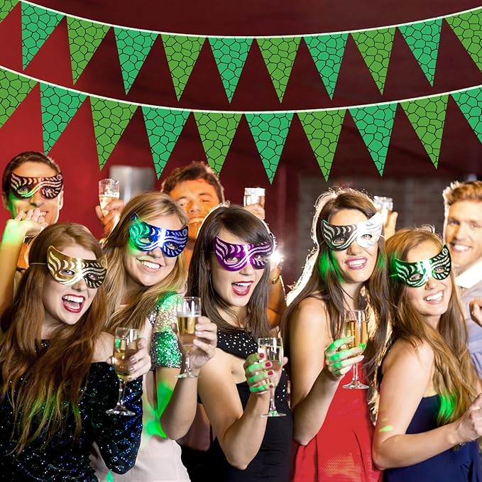 Tiamon 5 Pcs Green Turtle Birthday Banner Decoration Sea Turtle Themed Pennant Bunting 49.2 Ft Green Teenage Mutant Turtles Triangle Flag for Kids Birthday Teenager Cartoon Party Decoration