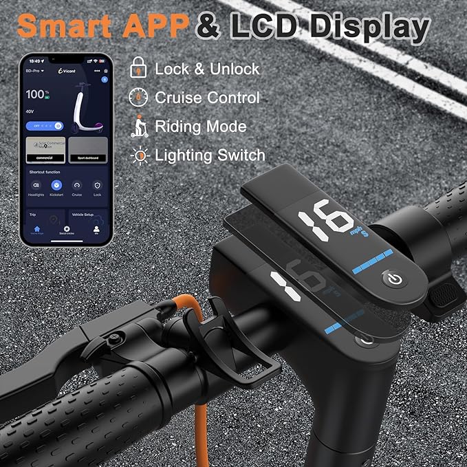 VOLPAM Electric Scooter, 350W/500W Powerful Motor, 8.5"/10" Solid Tires, 19/21Mph, 28/23/21/16 Miles Max Range, Dual Braking