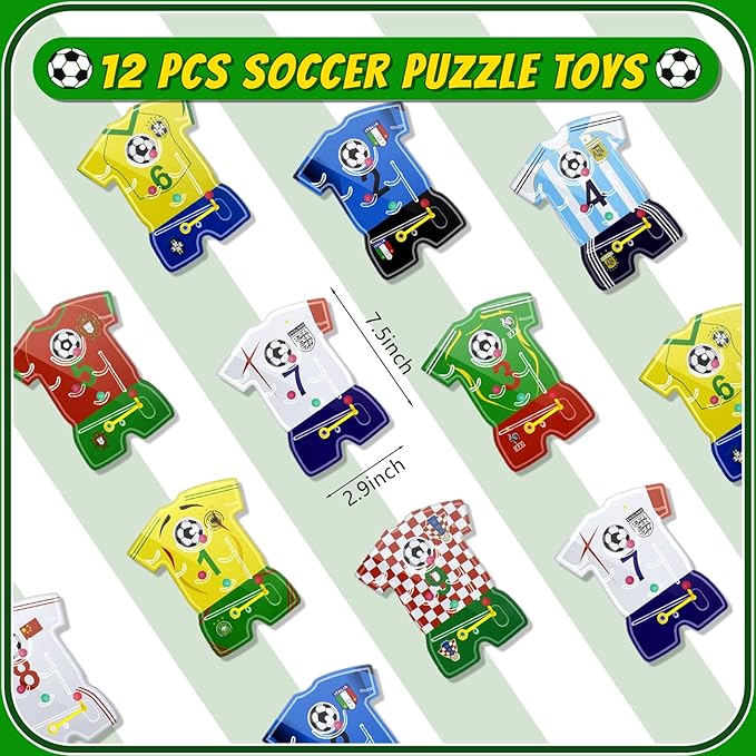 122 Pcs Soccer Party Favors Set with Goodie Bags, Slap Bracelets, Tattoo Stickers, Puzzle Toys, Stickers, Whistles, Party Supplies and Decorations