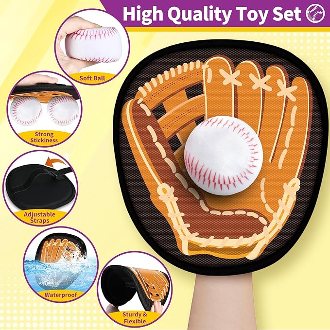 SpringFlower Catch and Toss Game, Outdoor Sport Game Toy for Toddlers Kids, Stick Ball Catch Set Toy Gifts for Boys & Girls,Kids Baseball Beach Outdoor Indoor Pool Game