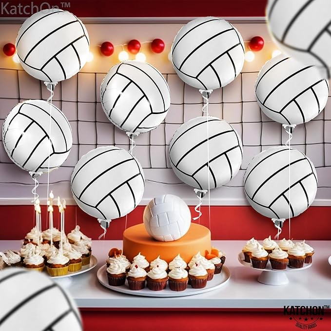KatchOn Volleyball Balloons - 18 Inch, Pack of 10 | Sports Balloons for Senior Night Decorations | Volleyball Party Decor for Gender Reveal, Sports Event Celebrations | Volleyball Birthday Decorations